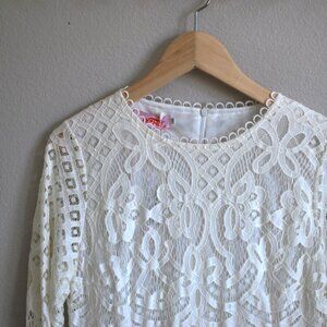 White Lace Long Sleeve Dress